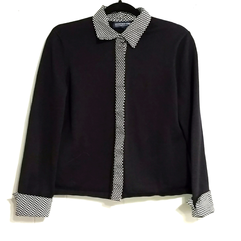 Jones New York Polk-a-dot Collared Blouse